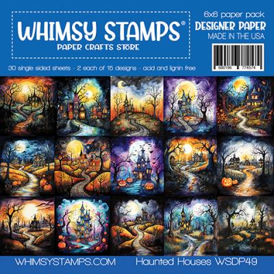 Whimsy Stamps Paper Pack - Haunted Houses